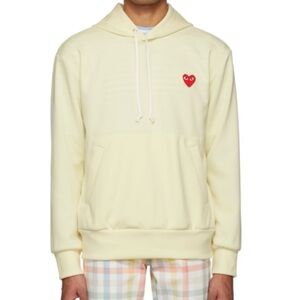 commes des garcon play yellow heart hoodie size m